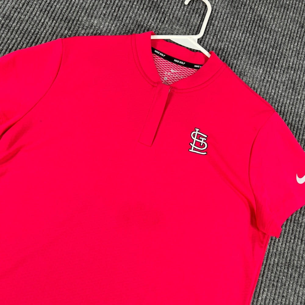 St. Louis Cardinals Polo Shirt Womens Large Pink Short Sleeve Nike Golf MLB